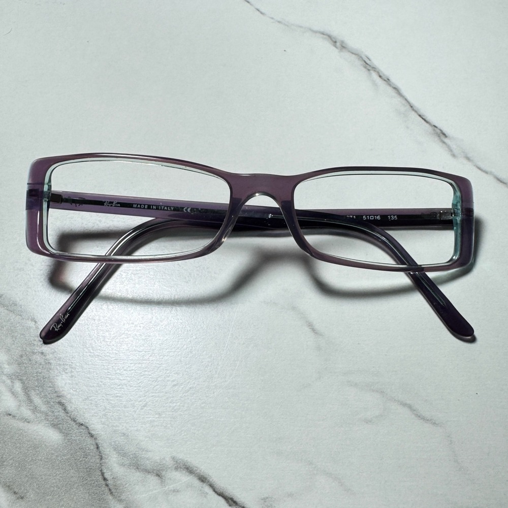 Ray-Ban RB52071 Purple Rectangular Eyeglass Frames 51-16-135 Made in Italy